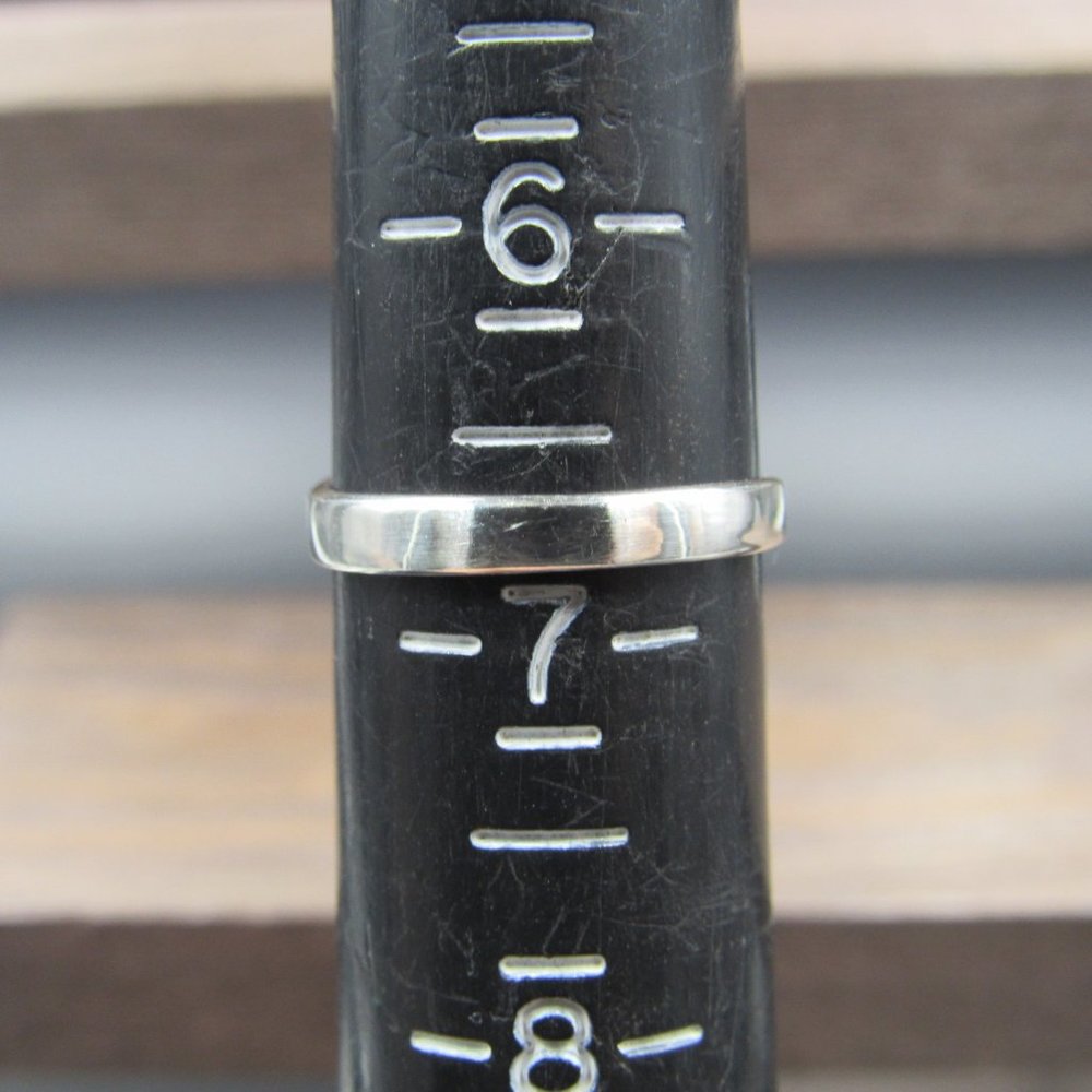 Size 6.75 Sterling Silver Odd Zig Zag Band Ring - Picture 5 of 7